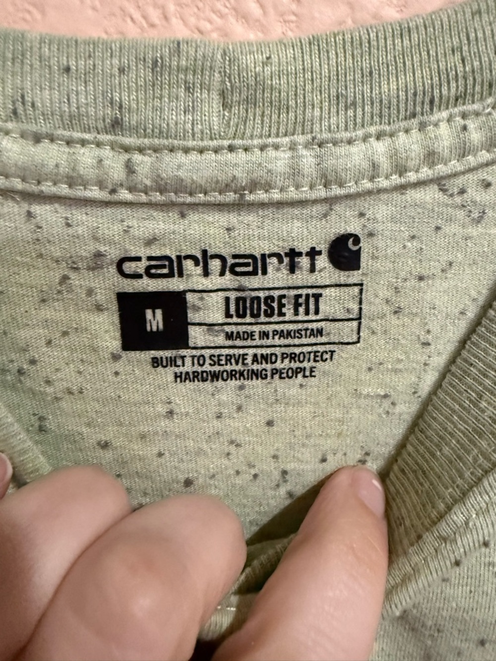 Carhartt Short-Sleeve Pocket Tee in Heather Pale Green-Med - Picture 3 of 3